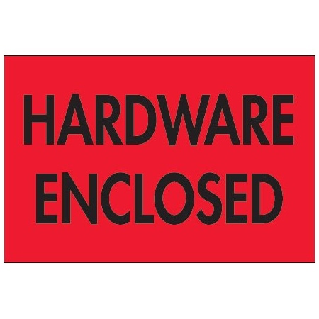 Bsc Preferred 2 x 3'' - ''Hardware Enclosed'' Fluorescent Red Labels BUY00021118
